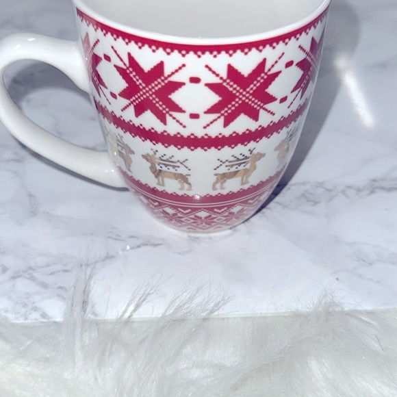Festive Red and White Christmas Reindeer Mug - Picture 4 of 6